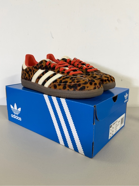adidas Shoes - adidas Leopard Print Samba Sneakers - Brown/Red/Cream